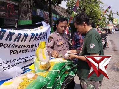 Gerakan Pangan Murah Polri Untuk Masyarakat Polsek Sugio di Pasar Desa Sugio