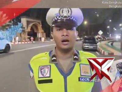 *Patroli Blue Light Satlantas Polresta Bengkulu Amankan Tarawih dan Nuzulul Quran, di Masjid Raya Ba