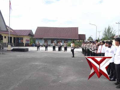 Apel pagi rutin Polres Asmat