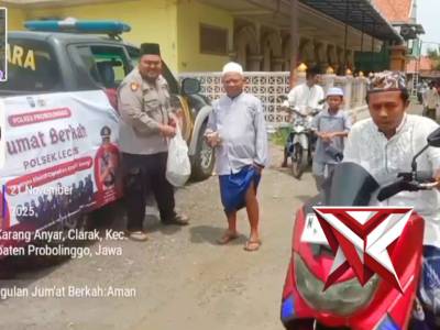 Polsek Leces Rutin Laksanakan Jumat Berkah
