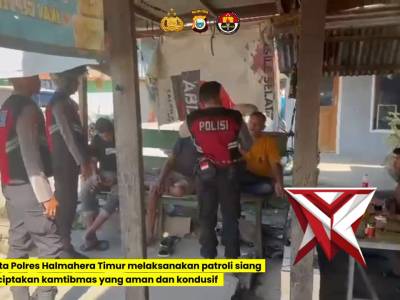 Satsamapat polres haltim melaksanakan patroli rutin pada sizng hari