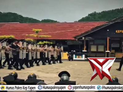 Anggota Sat Samapta Polres Kep. Yapen Melaksanakan Giat Rutin Latihan Dalmas