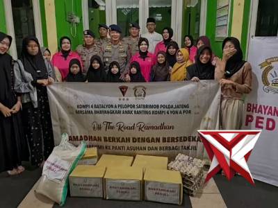 Batalyon A Pelopor Satbrimob Polda Jateng Melaksanakan Sadari Ramadhan di Panti Asuhan Putri Aisyiya