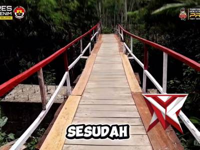 Perbaikan Jembatan Merah Putih di Desa Karang Raja Kab. Muara Enim
