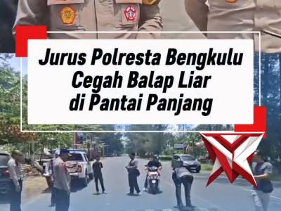Bengkulu &ndash; Polresta Bengkulu memasang rumble strip di kawasan Pantai Panjang.