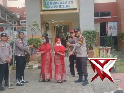 Green Policing Polsek Bandar Sei Kijang di Puskesmas Sei Kijang