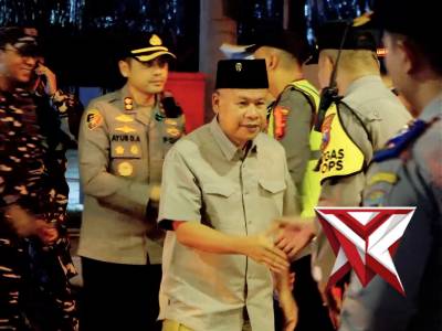 Kapolres Pacitan bersama Forkopimda melaksanakan kegiatan monitoring malam takbir