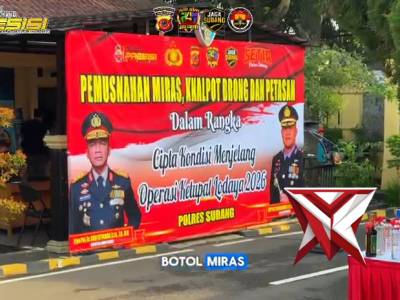 Pemusnahan barang bukti miras petasan knalpot brong