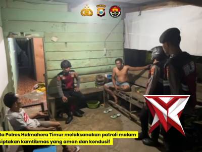 Satsamapta polres haltim melaksanakan patroli dialogis pada mlm hari - PoliceTube
