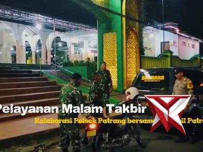 Pelayanan Malam Takbir Polsek Patrang dan Koramil Patrang