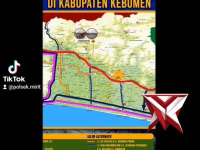 Denah jalur utama dan alternatif  dikabupaten kebumen