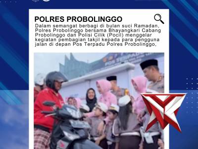 Hangatnya Ramadan, Polres Probolinggo Bagikan Takjil ke Pengguna Jalan