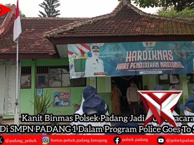 Kanit Binmas Polsek Padang Jadi Irup Upacara di SMPN PADANG 1 Dalam Program Police Goes To School