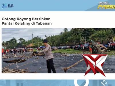Gotong Royong Bersihkan Pantai Kelating di Tabanan