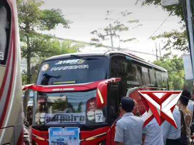 Polres Trenggalek Bantu Pengamanan Pemberangkatan Balik Mudik Gratis