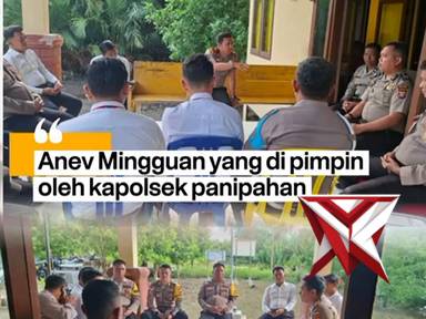 Anev mingguan yang dipimpin oleh kapolsek panipahan