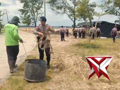 Giat Kurve bersama di Sepanjang Jalanan Tanjung Senai dipimpin Kapolres Ogan Ilir