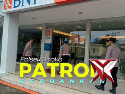 Polsek Sooko Laksanakan Patroli Perbankan