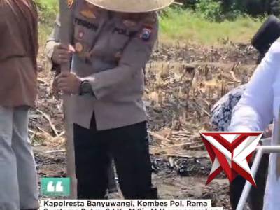 Implementasi Asta Cita Presiden; Polresta Banyuwangi Tanam Jagung Serentak Kuartal IV di Sawah - PoliceTube