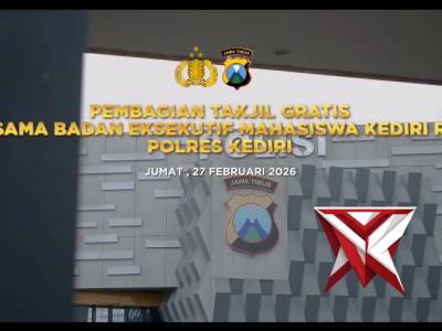 Tebar Kepedulian Ramadan Bersama Mahasiswa dan Wartawan, Polres Kediri Bagikan Ratusan Takjil