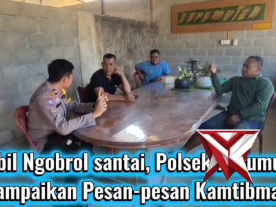 Sambil Ngobrol Santai, Polsek Kerumutan sampaikan pesan-pesan Kamtibmas
