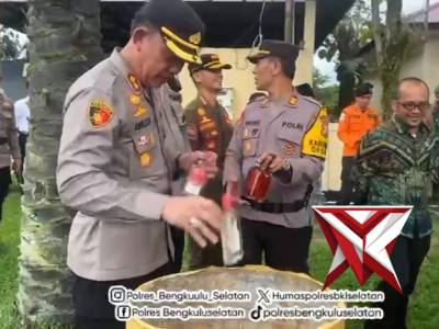 Pemusnahan Barang Bukti Hasil Operasi Pekat Nala 2026 Polres Bengkulu Selatan