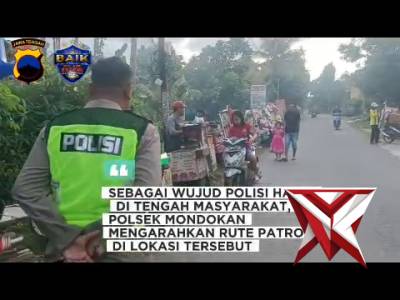 Patroli Ngabuburit Polsek Modokan di Pasar