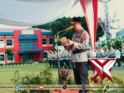 Kapolda Sumsel Irjen Pol. Dr. Sandi Nugroho, S.I.K., S.H., M.Hum Pimpin Upacara