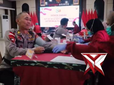 Satbrimob Polda Kalbar kembali menggelar kegiatan Bakti Kesehatan donor darah