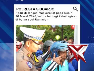 Berbagi Takjil Sekaligus Edukasi, Polresta Sidoarjo Peduli Keselamatan