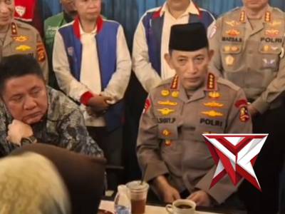 Kapolri Sambangi kedai ado presisi, ngobrol, Serap aspirasi Komunitas ojol palembang