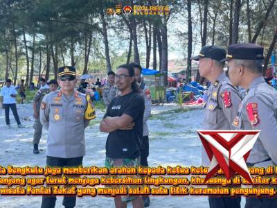 *Kapolresta Bengkulu Pantau Langsung Aktivitas Wisatawan di Seputaran Pantai Panjang dan Pantai Zaka - PoliceTube