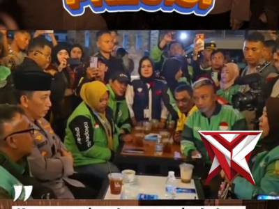 Kapolri menyambangi kedai ado presisi disamping kantor direktorat lalu lintas Polda sumsel