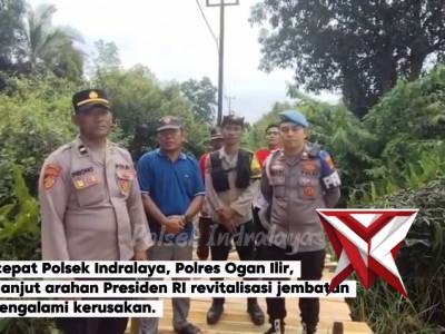 Polsek Indralaya bergerak revitalisasi jembatan di desa Soak Batok
