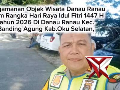kapolsek dan angota polsek muaradua kisam melaksanakan Pengamanan Objek Wisata Danau Ranau