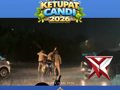 Hujan deras, jalan licin tapi kepedulian tetap jalan