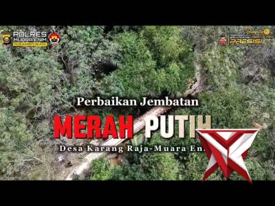 Gerak Cepat Polres Muara Enim Perbaiki Jembatan Penghubung Antar Kampung di Desa Karang Raja