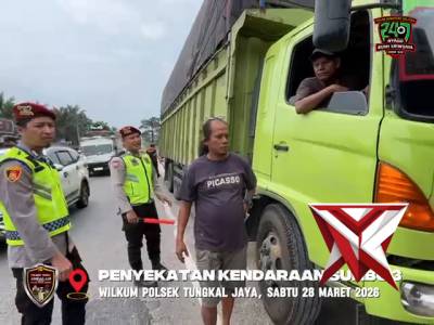 43. Penyekatan kendaraan sumbu 3 di wilkum muba