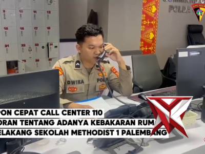 Respon Cepat Call center 110 Polda Sumsel Menindaklanjuti Laporan Masyarakat Ttg adanya Musibah Keba