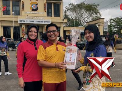 Polres Kotim Laksanakan Giat Olahraga Bersama Dalam Rangka Hari Jadi Polwan Ke-77