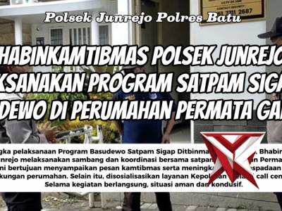 Bhabinkamtibmas Polsek Junrejo laksanakan program Satpam Sigap Basudewo di Perumahan Permata Garden