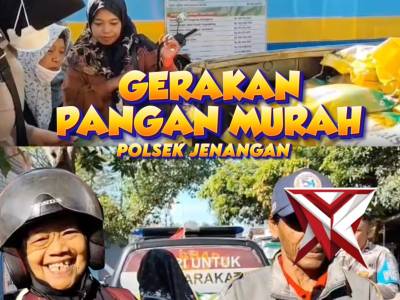Polsek Jenangan bersama Perum Bulog menggelar Gerakan Pangan Murah (GPM)