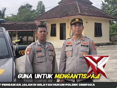 Giat Patroli Jalan Berlubang Polsek Cempaka