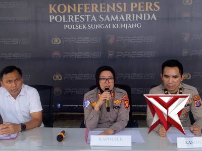 Konferensi Pers Tindak Pidana Perbuatan Cabul di Wilayah Hukum Polsek Sungai Kunjang