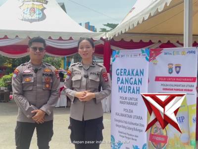 Kick Off Launching Gerakan Pangan Murah (GPM) Polda Kaltara di Pasar Induk Tanjung Selor, Bulungan