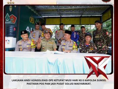 Lakukan Anev Konsolidasi Ops Ketupat Hari Ke-5, Kapolda Sumsel Pastikan Pos Pam Jadi Pusat Solusi