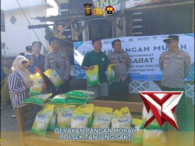 polsek tanjung sakti Polres Lahat gelar pangan murah