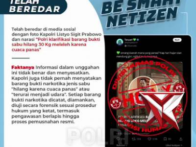Hoax, Beredar Unggahan di Media Sosial