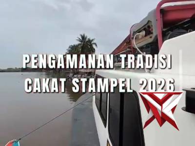 Pengamanan tradisi masyarakat &ldquo;Cakat Stempel&rdquo; oleh Satpolairud Polres OKI , dilaksanakan sebagai ben