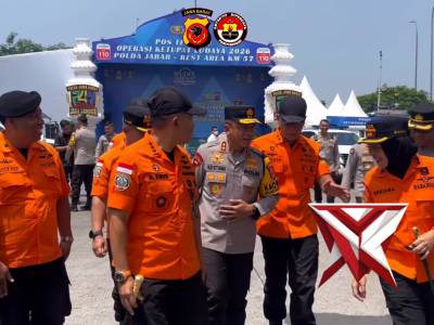 Kunjungan Kabarsarnas ke Posko Terpadu Km 57 oleh Kapolda Jawa Barat
